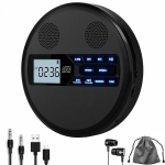 Ne&scaron;iojamas CD grotuvas su Bluetooth ir FM siųstuvu, USB ir ausinėmis, juodas