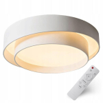 Modernus LED lubinis &scaron;viestuvas plafonas 50cm baltas su pulteliu, reguliuojama spalva ir ry&scaron;kumas