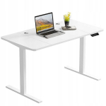 Balta elektrinė pakeliamoji stalas 160x80 reguliuojamas modernus 72-118 cm