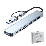 USB &Scaron;akotuvas HUB 8in1 USB-C, SD/TF PrimePick