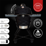 Keraminė kepsninė KamadoClub PRO 2, 59 cm, juoda