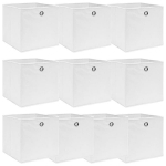 Daiktadėžės, 10vnt., baltos spalvos, 32x32x32cm, audinys