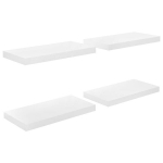 Pakabinamos sieninės lentynos VidaXL, 4 vnt., 50x23x3,8 cm, baltos