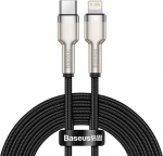 USB-C - Lightning kabelis Baseus Cafule Metal, 1m, juodas