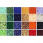 Stiklinių apvalių karoliukų (biserio) 12/0 RainBow&reg; 24 tamsių spalvų po 10 g rinkinys