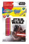 Spalvoti pie&scaron;tukai su drožtuku Colorino Disney Star Wars, trikampiai, 12 vnt./ 13 spalvų