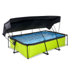 Karkasinis baseinas su filtru ir stogeliu Exit Lime 300x200x65 cm, žalias
