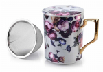 Affek Design puodelis su sieteliu ir dangteliu Amelia Grey, 400 ml