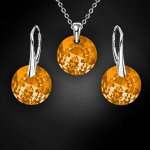Sidabrinis papuo&scaron;alų rinkinys moterims DiamondSky Marianne Light Colorado Topaz su Swarovski kristalais