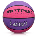 Krep&scaron;inio kamuolys Meteor LayUp 3 rausvai/violetinis 07081