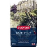 Spalvoti pie&scaron;tukai Derwent GRAPHITINT, 12 sp., metalinė dėžutė