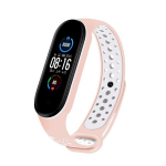 &bdquo;iLike&ldquo; silikoninė apyrankė, skirta &bdquo;Xiaomi Mi Band 5 Dots&ldquo;, rožinė-balta