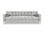 Keturvietė sofa Cosmopolitan Design Bali, &scaron;viesiai pilka/auksinės spalvos