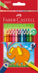 Spalvoti pie&scaron;tukai Faber-Castell Jumbo, tribriauniai, 24 spalvų