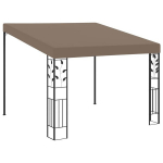 Prie sienos montuojama pavėsinė, 3x3x2,5 m, ruda