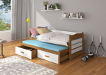Vaiki&scaron;ka lova Adrk Furniture Tiarro 90x200 cm, tamsiai ruda/balta