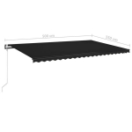 Automatinė markizė su led/vėjo jutikliu VidaXL 500x350 cm, pilka