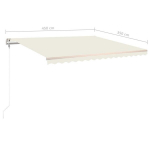 Automatinė markizė su led/vėjo jutikliu VidaXL 450x350 cm, ruda