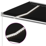 Rankiniu būdu i&scaron;traukiama markizė su led vidaXL, 600x350 cm, pilka