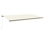 Rankiniu būdu i&scaron;traukiama markizė su led vidaXL, kreminė, 600x350cm