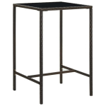 Sodo baro stalas, 70x70x110 cm, rudas