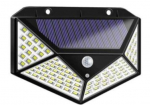 Sieninis LED &scaron;viestuvas su saulės baterija ir judesio jutikliu, 100 LED