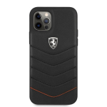 Ferrari Off Track Leather Quilted Hard Case skirtas iPhone 12/12 Pro 6.1, juodas