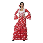 Flamenco &scaron;okėjos kostiumas AC-D&Eacute;CO - Raudona su baltais ta&scaron;kais suknelė - XS/S - Suaugusiems