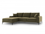 Mink&scaron;tas kampas Mazzini Sofas Madara, veliūras, žalias/juodas