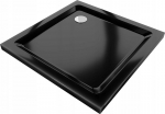 Kvadratinis du&scaron;o padėklas Mexen Flat Slim su sifonu, Black+Chrome, 80x80, 90x90 cm