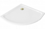 Pusapvalis du&scaron;o padėklas Mexen Flat Slim su sifonu, White+Gold, 70x70,80x80,90x90,100x100 cm
