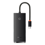 USB-C HUB &scaron;akotuvas, 25 cm, juodas