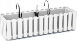 Balkono vazonas su automatiniu laistymu Prosperplast Boardee Fencycase W DDEF600W-S449, baltas