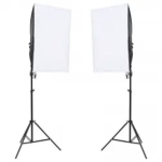 Fotostudijos rinkinys su &scaron;viestuvais, fonu ir reflektoriumi