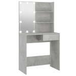 Kosmetinis staliukas su LED ap&scaron;vietimu, 74,5x40x141cm, pilka