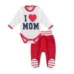 Komplektas mergaitėms, raudonos ir baltos spalvos, "I love Mom", Tup Tup