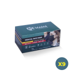 Juodos medicininės vienkartinės kaukė (3 sl. 450vnt.) BM-220 BK