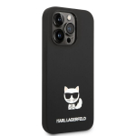 Karl Lagerfeld Liquid Silicone Choupette Case skirtas iPhone 14 Pro Max, juodas