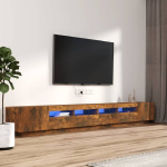 TV spintelių komplektas, Mediena, 3 dalių, dūminio ąžuolo spalva
