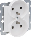 Legrand Suno dvigubas elektros lizdas 2x2p+z, baltas, 16a