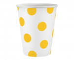 Popieriniai puodeliai su geltonais ta&scaron;keliais, 6vnt., 250ml