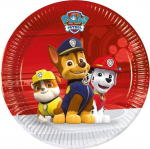 Vienkartinės popierinės lėk&scaron;tės Paw Patrol- Ready For Action 19,5 cm, 8 vnt