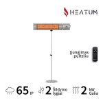 Infraraudonųjų spindulių &scaron;ildytuvas Heatum H2000R URBAN SILVER su vienkoju stovu