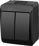 Jungiklis Hermes juodas serijinis Ip44, 10ax 250v