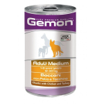 Gemon medium adult konservuotas pa&scaron;aras su vi&scaron;tienos ir kalakutienos gabaliukais 1250g