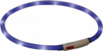 Trixie LED antkaklis USB, silikonas, XS-XL 70cm/10mm, mėlynas