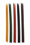 Natūralių spalvotų bičių va&scaron;ko žvakių rinkinys, 25 cm, 10 vnt.