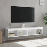 Tv spintelės su led lemputėmis, 2vnt., baltos, 80x30x30cm