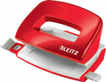 Leitz Nexxt Wow mini perforatorius, 10 lapų, metalinis raudonas