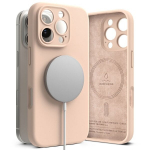 RINGKE SILIKONINIS MAGNETINIS MAGSAFE IPHONE 16 PRO MAX ROŽINIS SMĖLIS